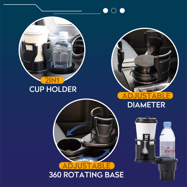 🔥Portavasos para Automóvil 2 en 1 con Base Giratoria de 360° 🔥