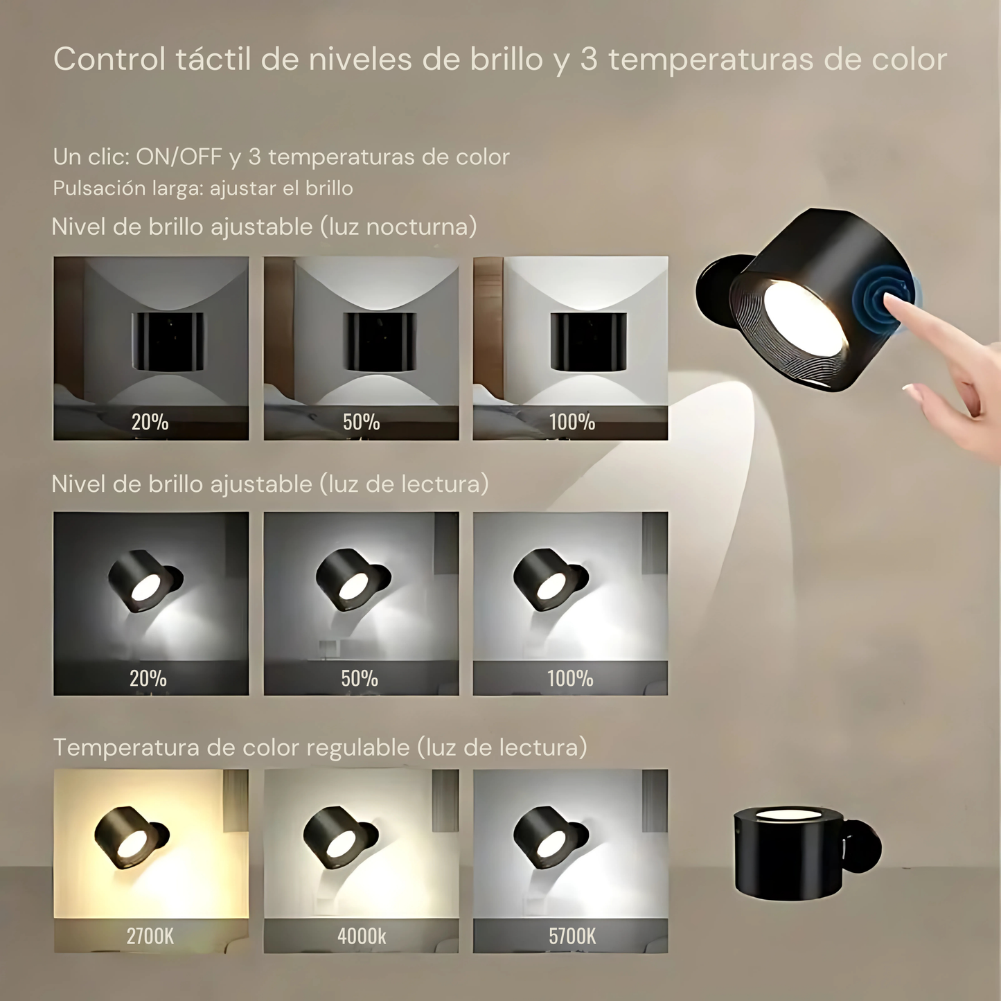 Luz de Pared LED Recargable™