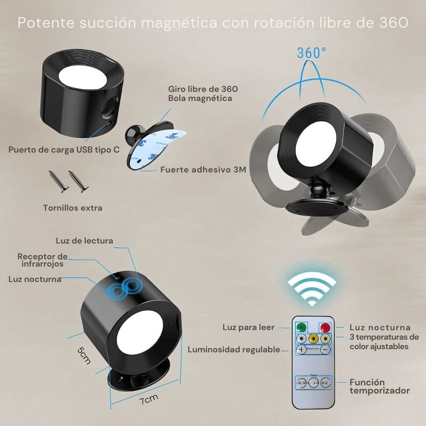 Luz de Pared LED Recargable™