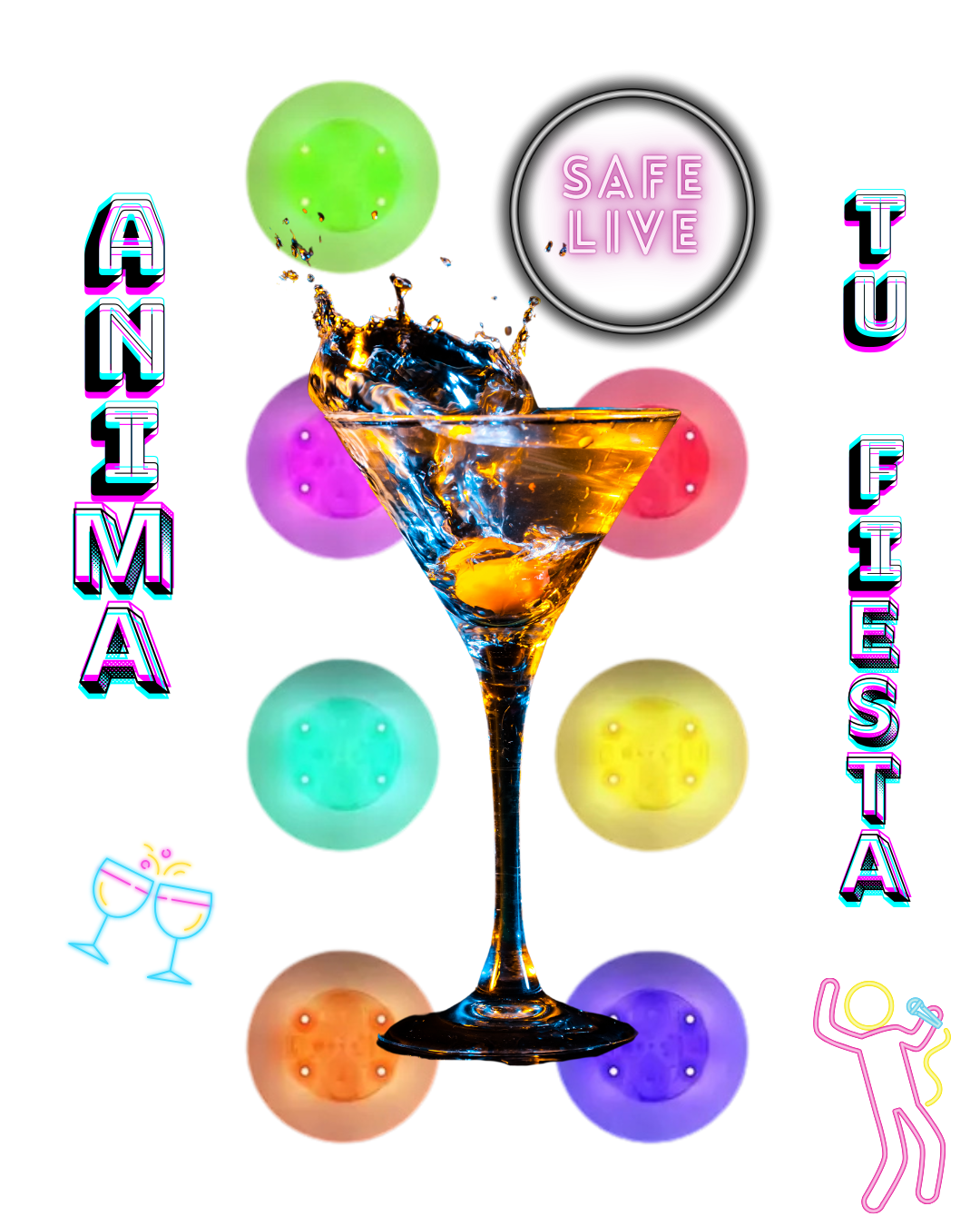 Posavasos elegantes/divertidos LED 🍾🌟